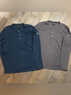Kuhl Enticer Henley Pullover Shirt Men’s Gray Blue Lot Of 2 Small NWOT